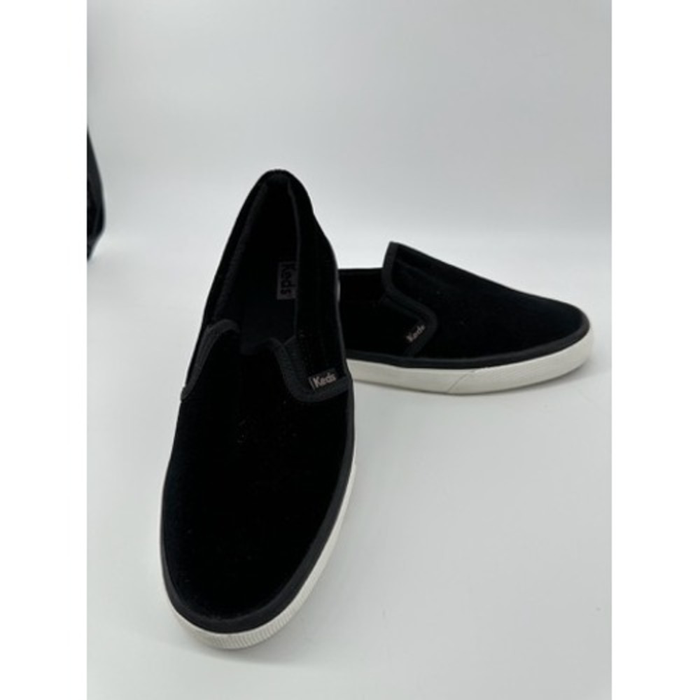 Keds Black Velvet Slip-On Sneakers